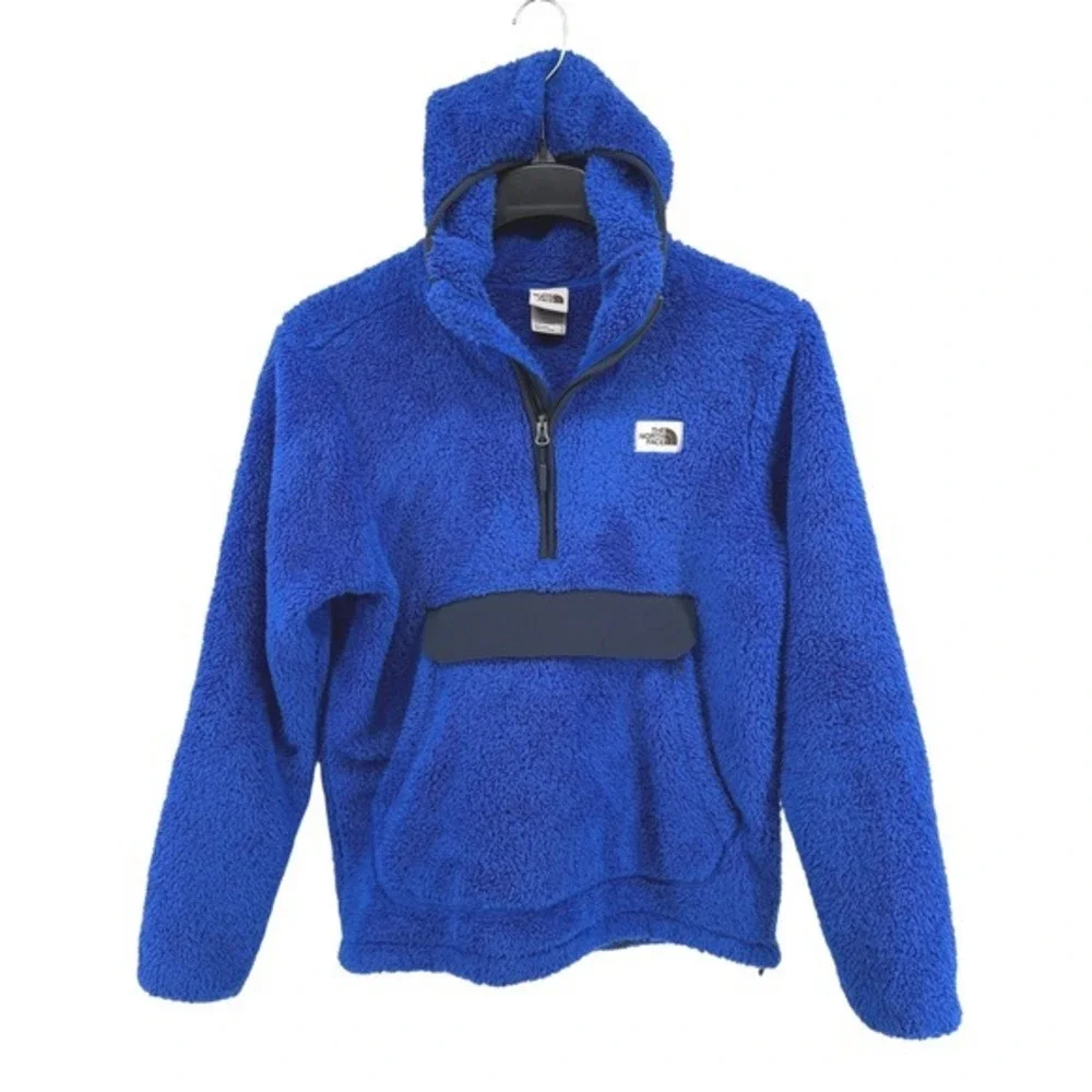 The North Face Mens Small Pre-Owned Campshire Anorak Sherpa Fleece Hoodie Jacket
